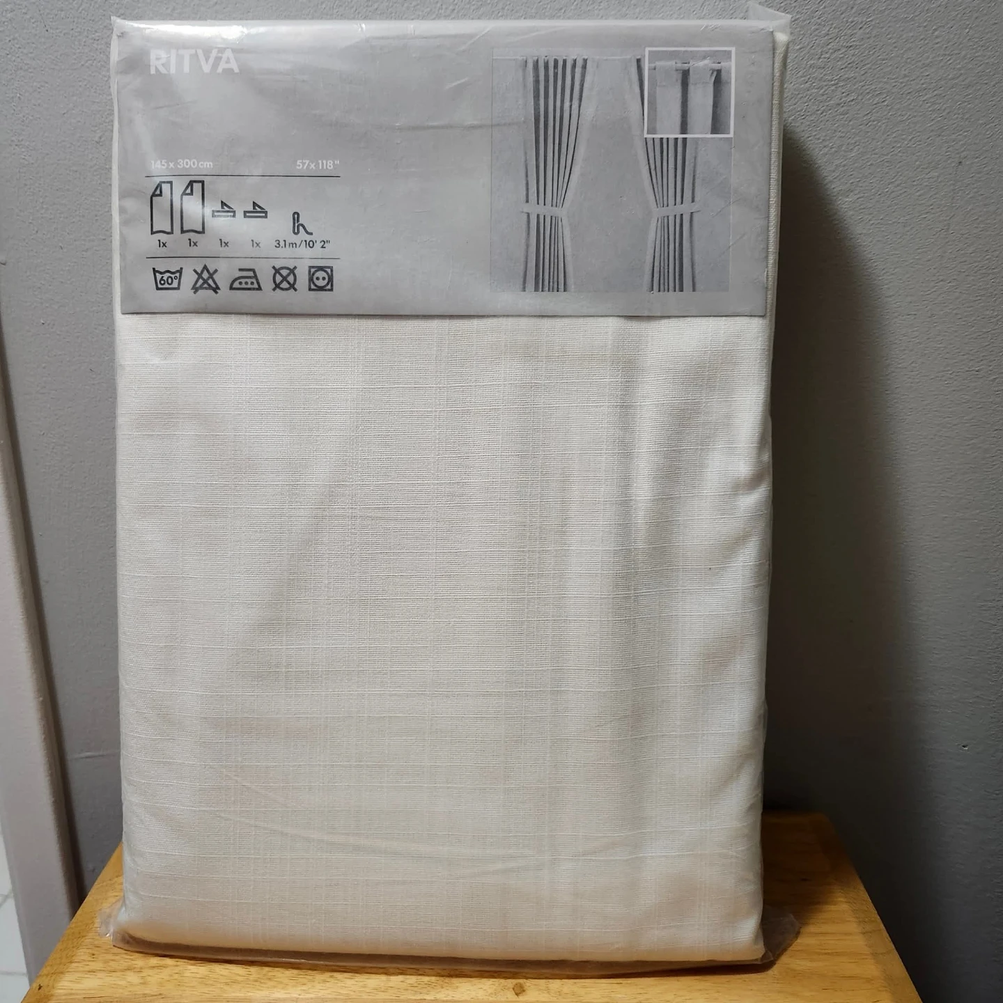 New IKEA RITVA 100% COTTON CURTAINS.