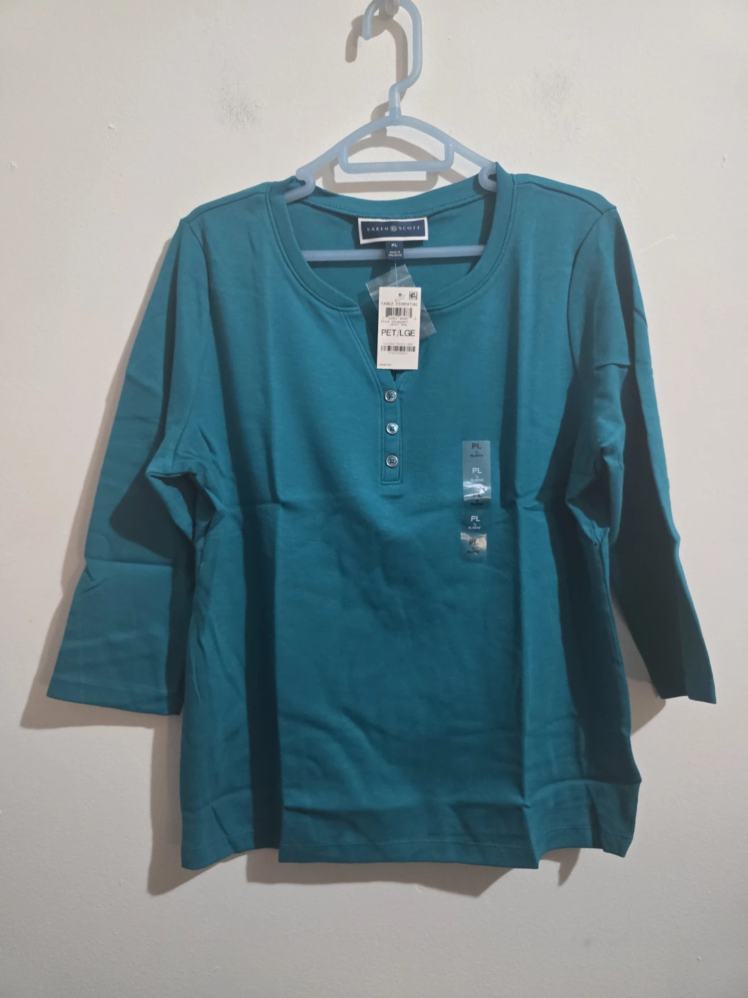 Karen Scott Petal Pink Henley Top - photo 3