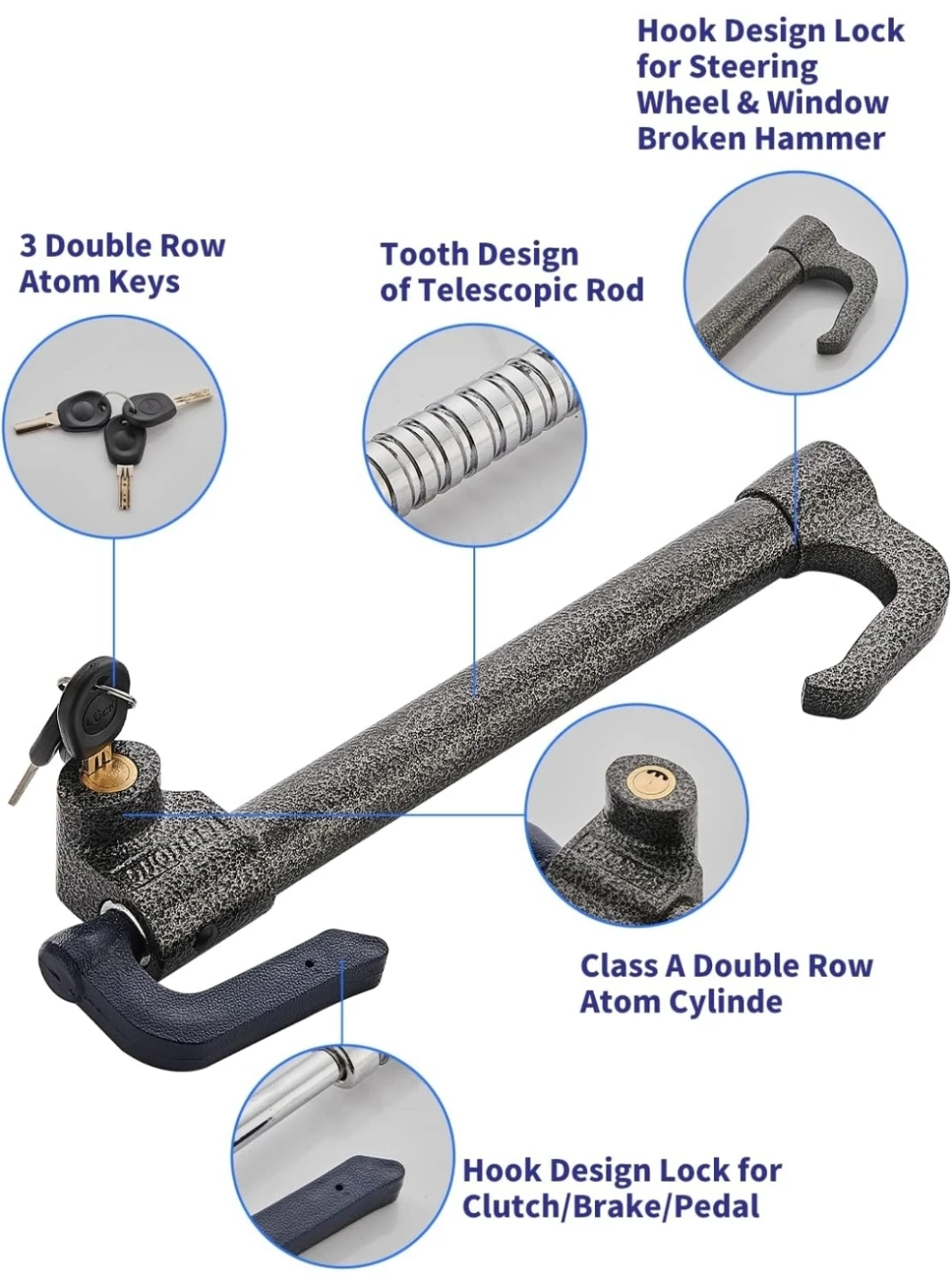 DODOMES Steering Wheel Lock Anti-Theft Device - photo 5