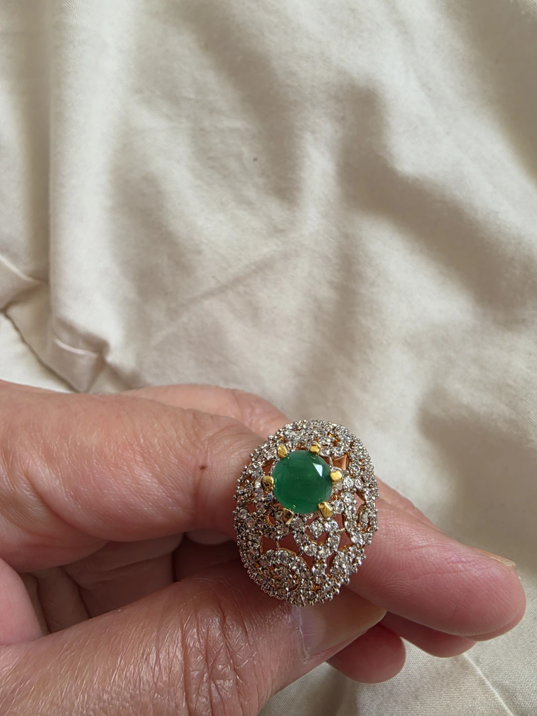 Emerald and Diamond Ring