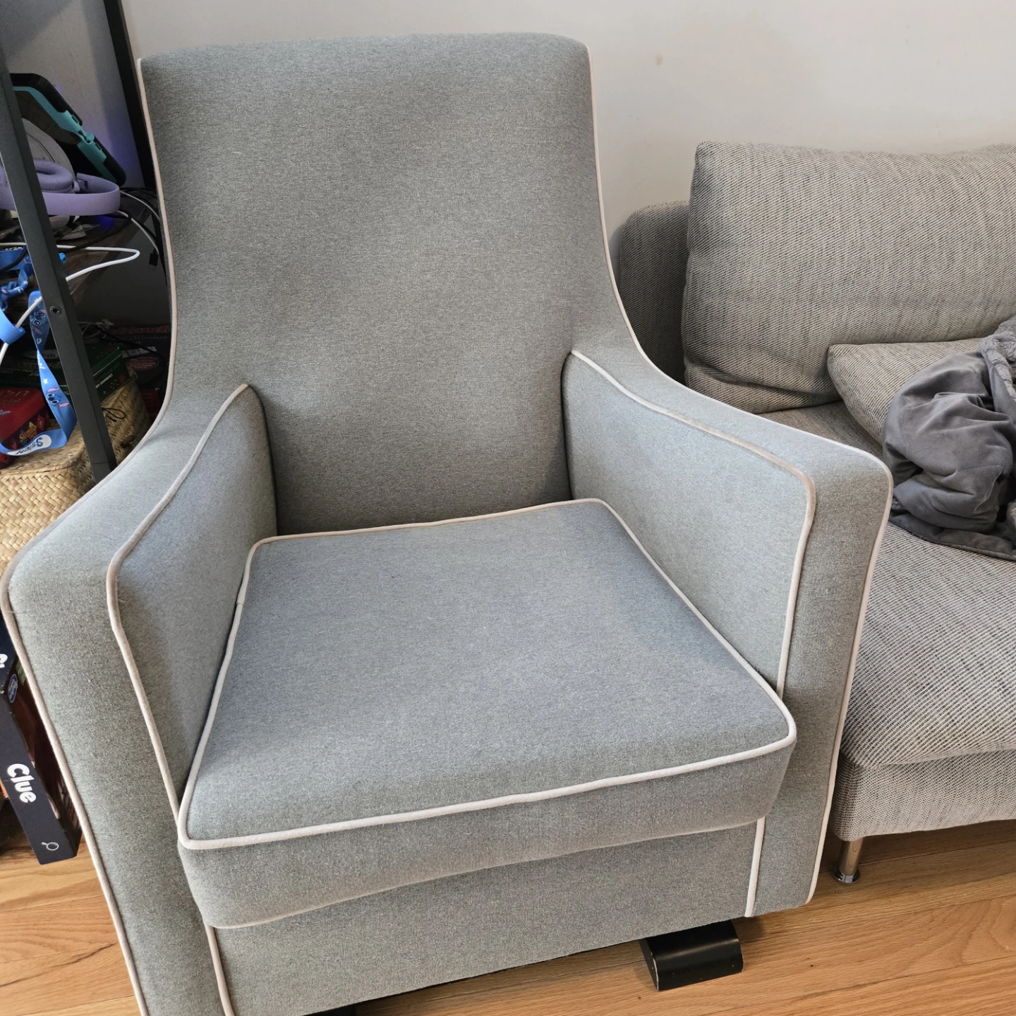 Grey Glider Rocking Chair with Ottoman - photo 2