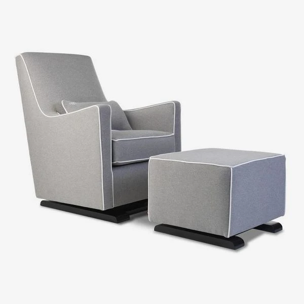 Grey Glider Rocking Chair with Ottoman - photo 4
