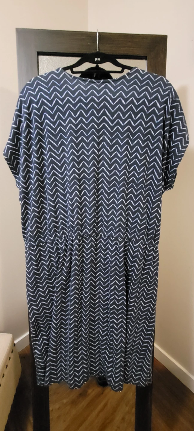 Denver Hayes Women's Dress Size 2XL Blue Chevron Print 🏆 - photo 3