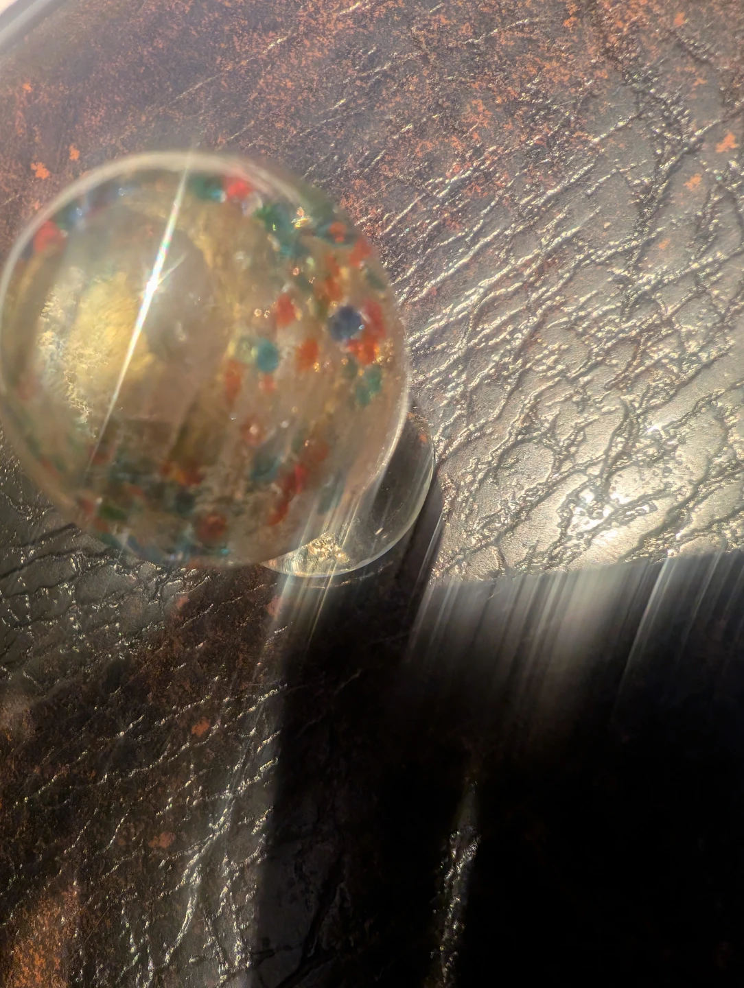 Glass snow globe with colourful flecks - photo 2