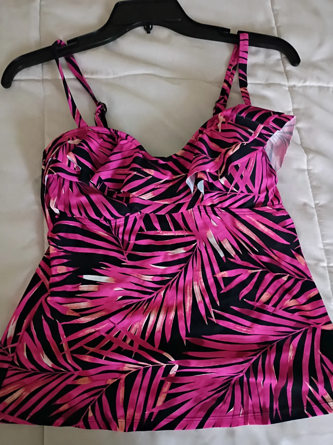 Island Escape Pink Tropical Print Tankini Top - photo 5