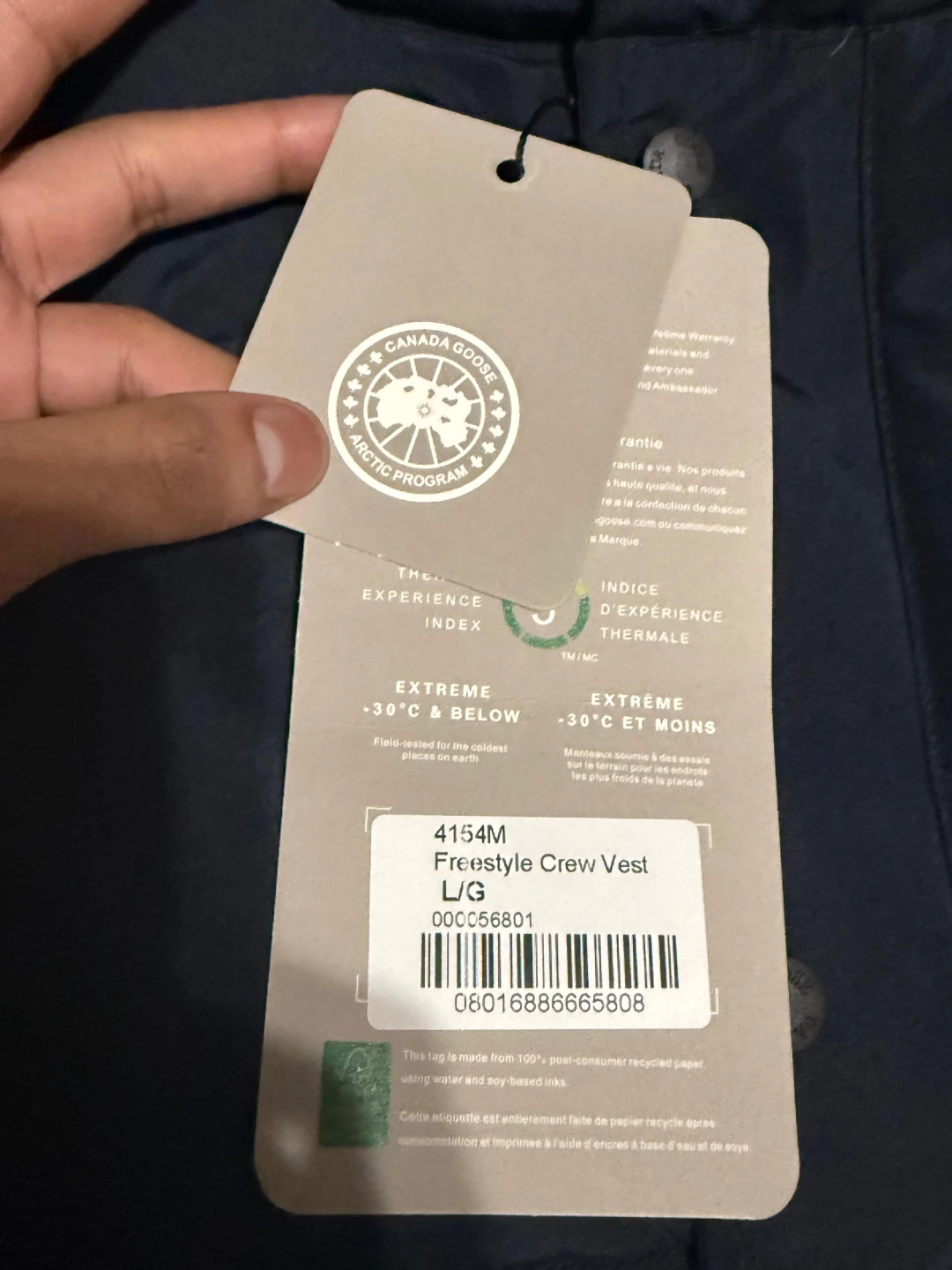 Canada Goose Freestyle Crew Vest - Navy - Size L - photo 5
