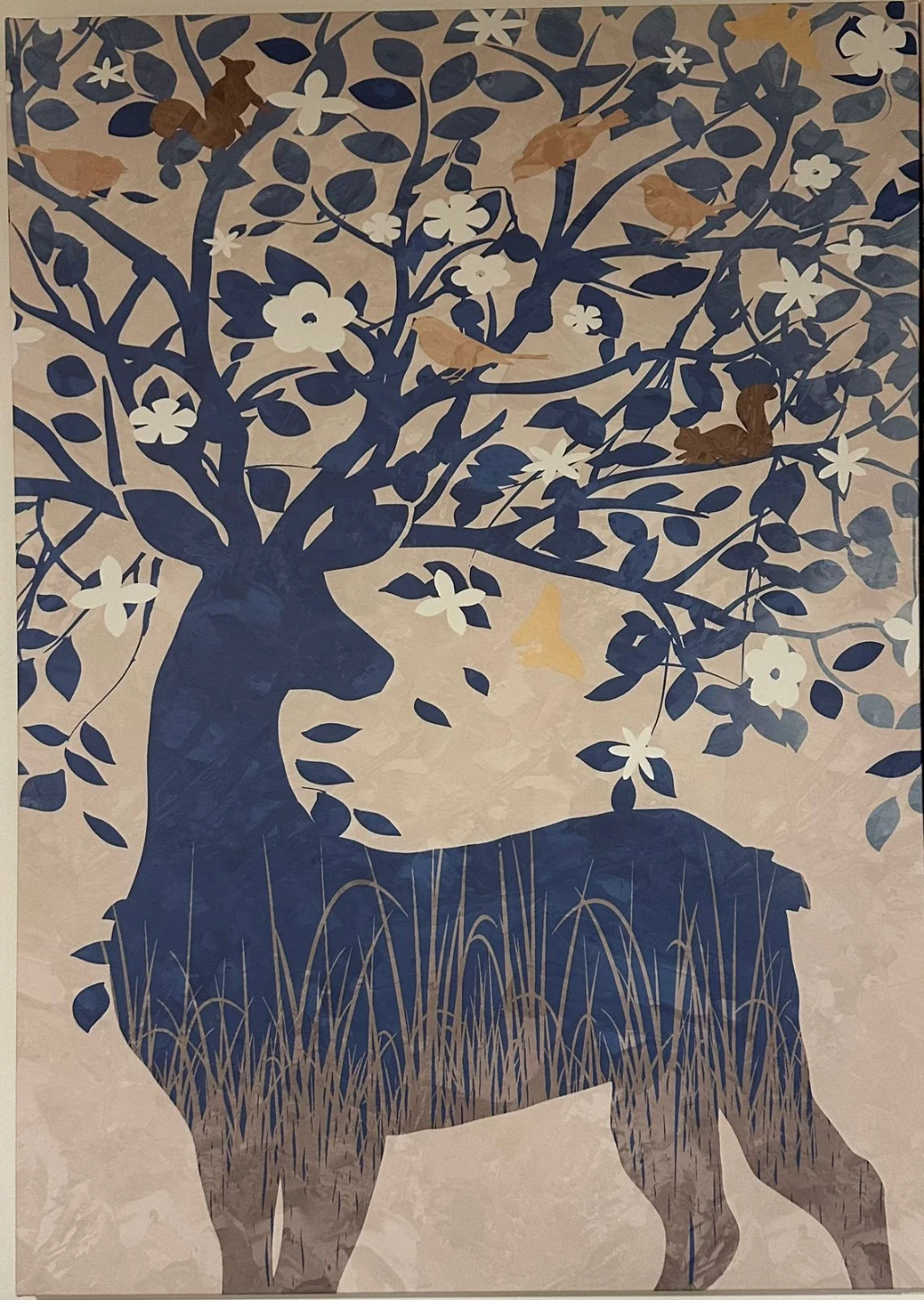 Two Deer Tree Canvas Wall Art