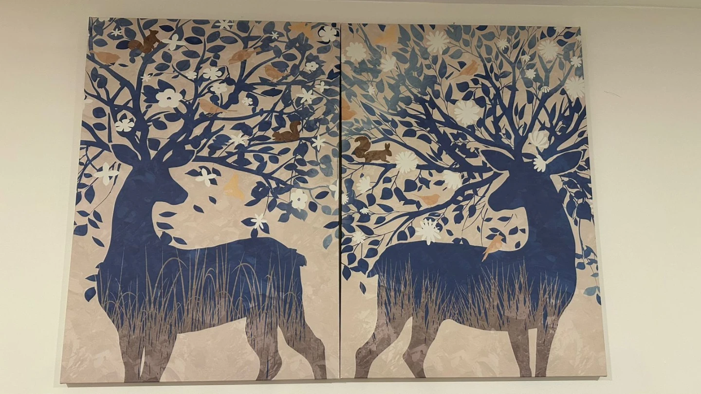 Two Deer Tree Canvas Wall Art - photo 3
