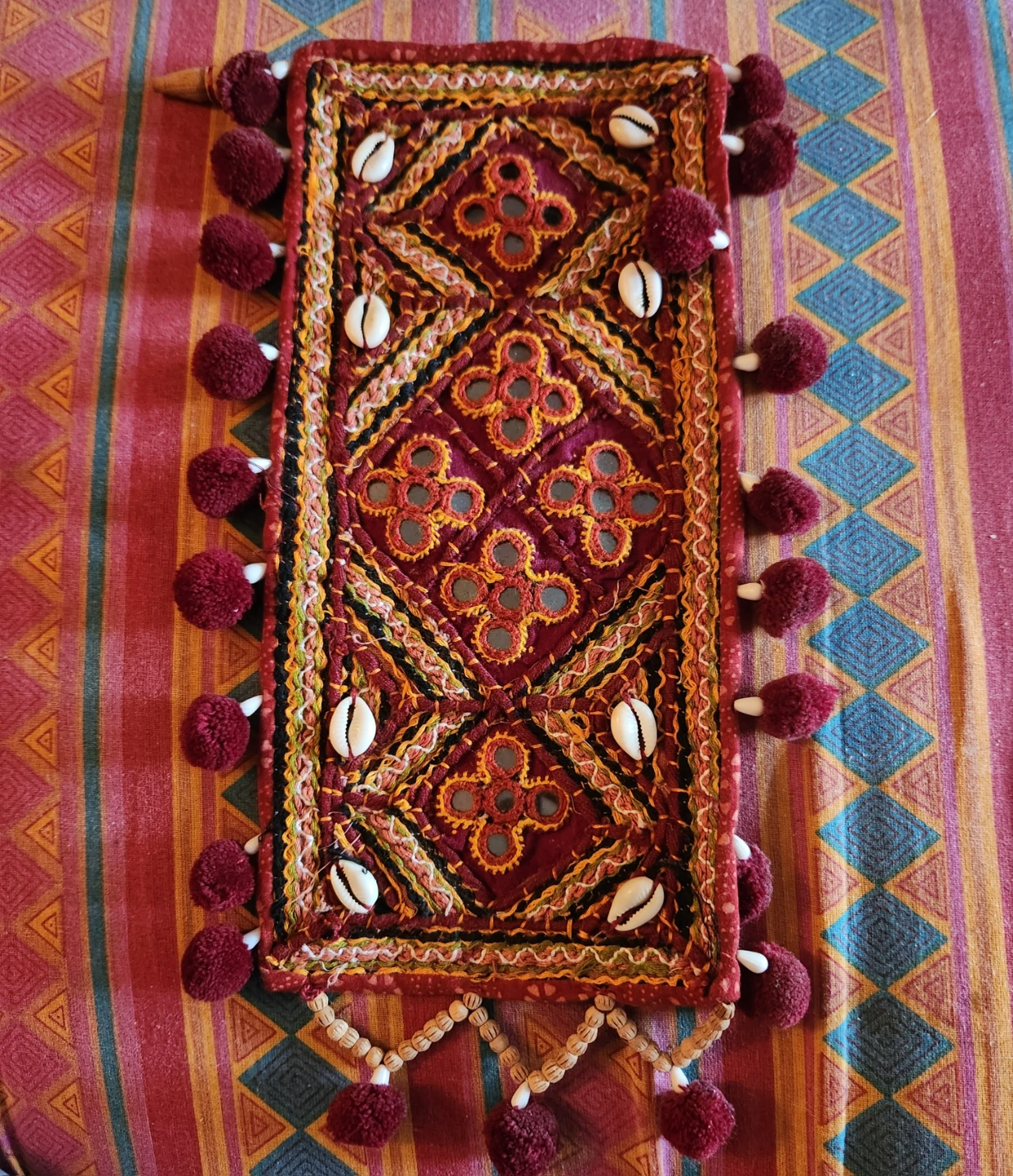 Embroidered Wall Hanging with Mirrors and Shells - Gujarati - photo 2