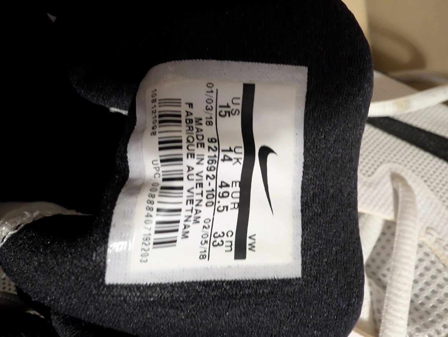Nike Air Versatile II White/Black Men's Sneakers Size US15 - photo 5