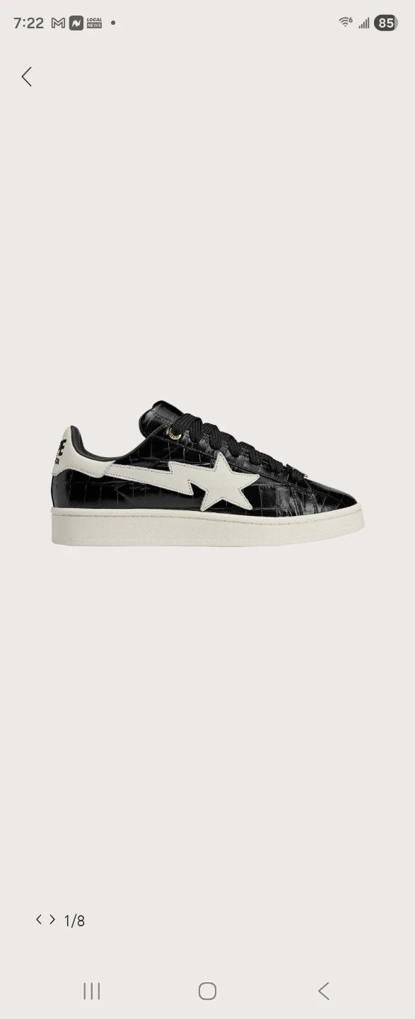 BAPE STA "Croc" Black White Sneakers