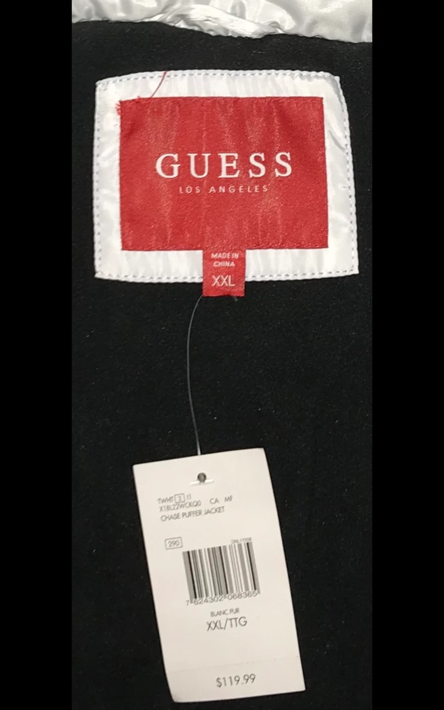 Guess Puffer Jacket - White - Size XXL - photo 5