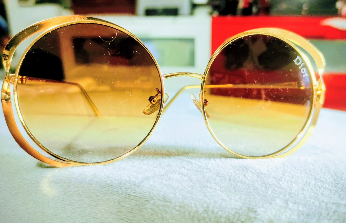 Dior Gold Round Sunglasses