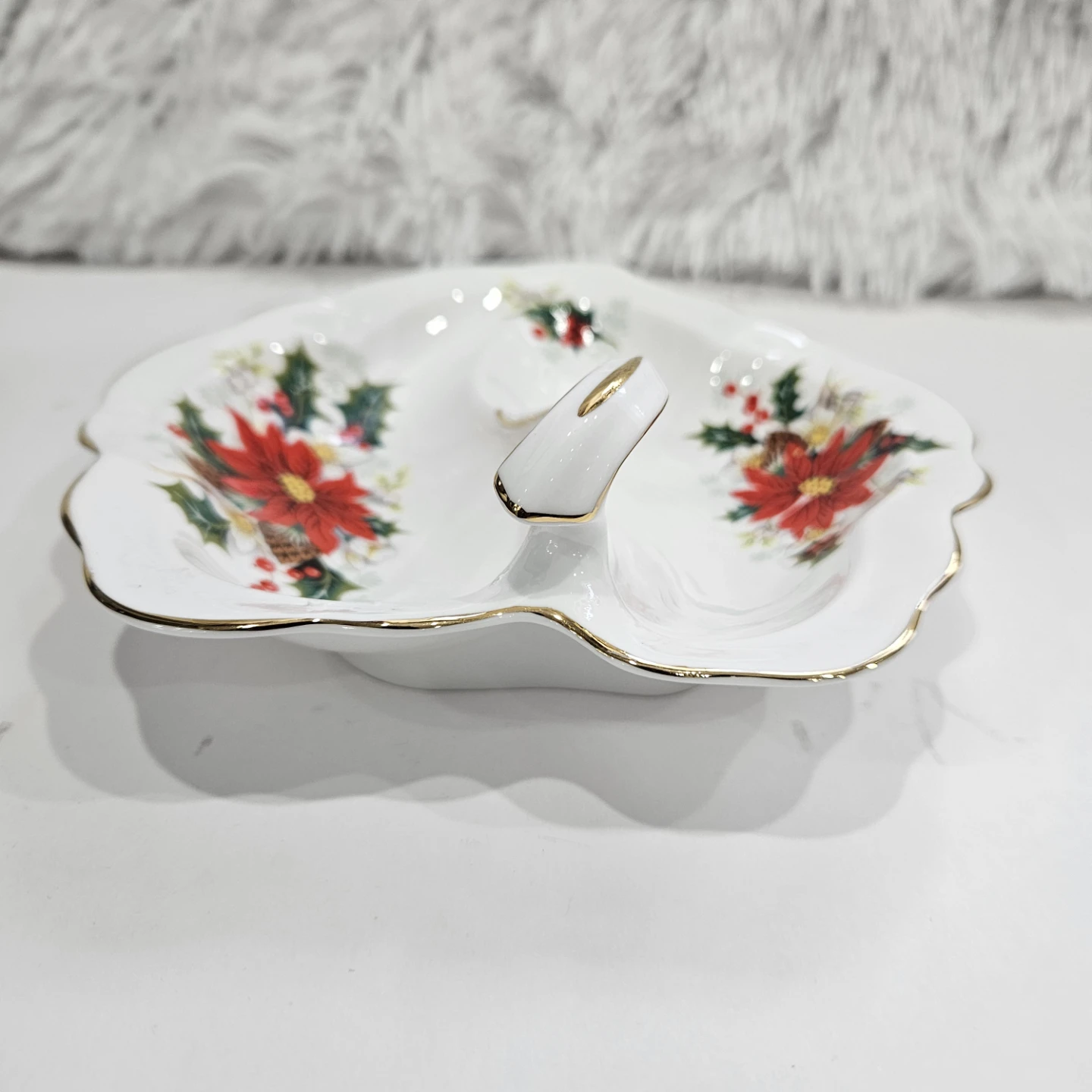 Yuletide Bone China Divided Leaf Dish - photo 4