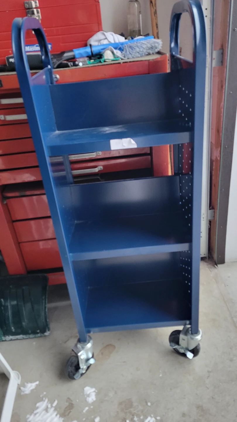 🏆Blue 3-Shelf book Cart with Wheels 🏆
