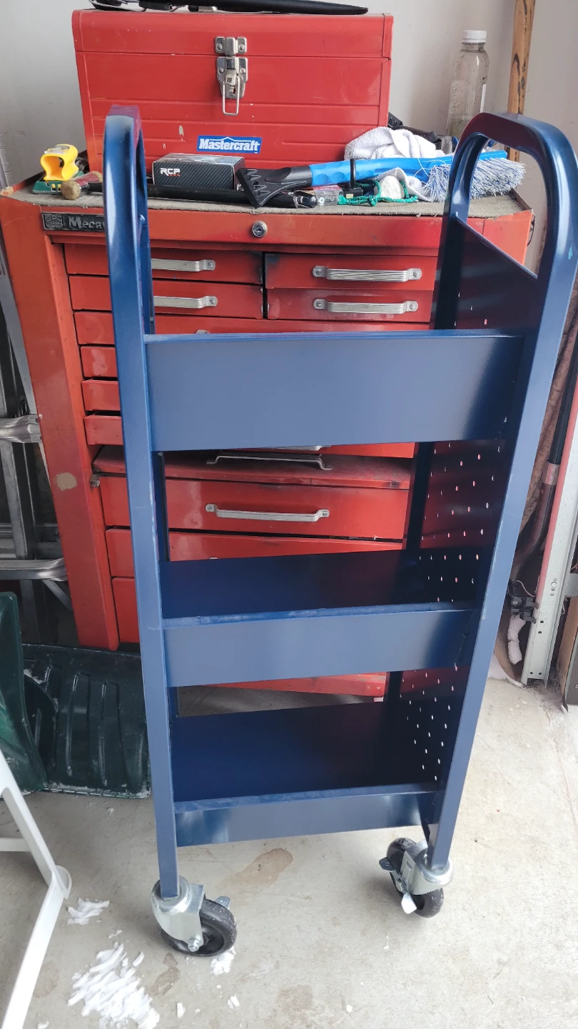 🏆Blue 3-Shelf book Cart with Wheels 🏆 - photo 2