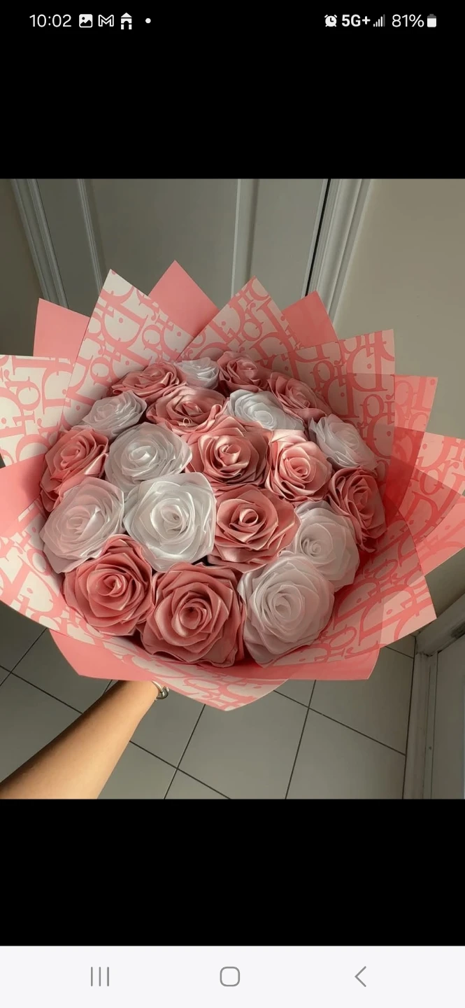 hand made Fabric Rose Bouquet for valentines day