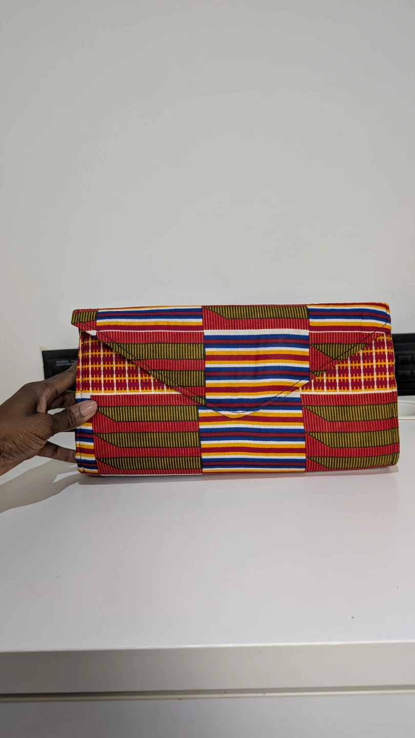 Clutch Bag with Kente Fabric