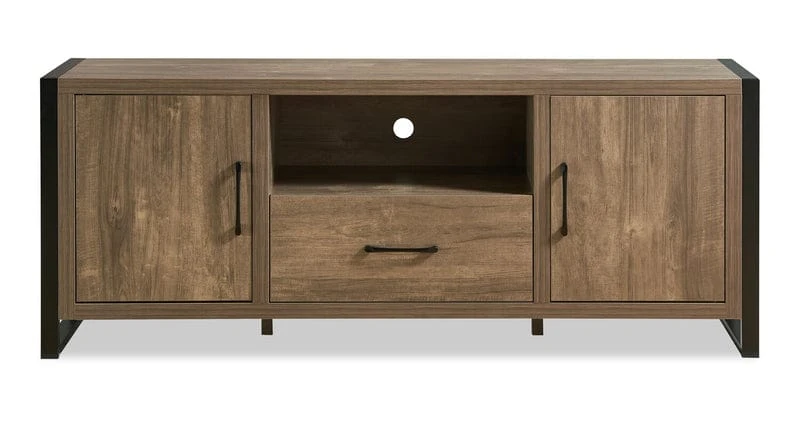 Modern Wood TV Stand with Drawer and Cabinets