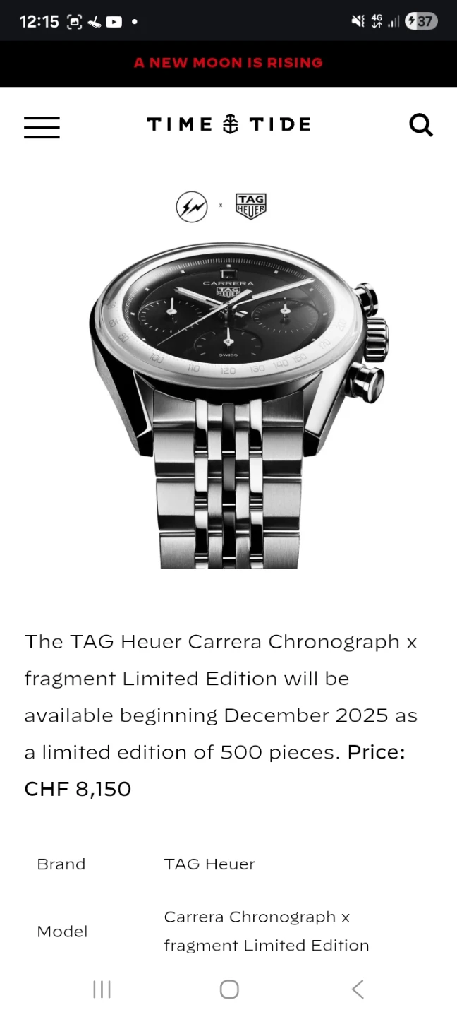 TAG Heuer Carrera Chronograph x fragment Limited Edition Watch - photo 4