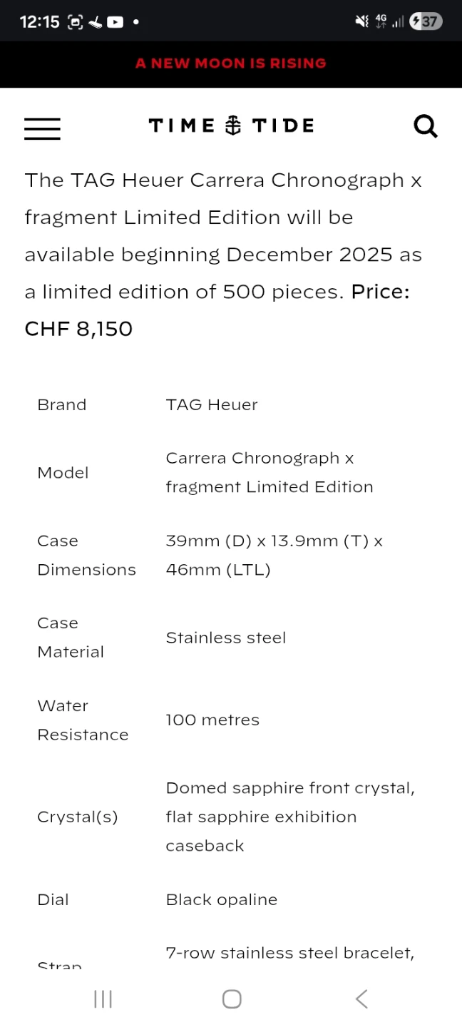 TAG Heuer Carrera Chronograph x fragment Limited Edition Watch - photo 5