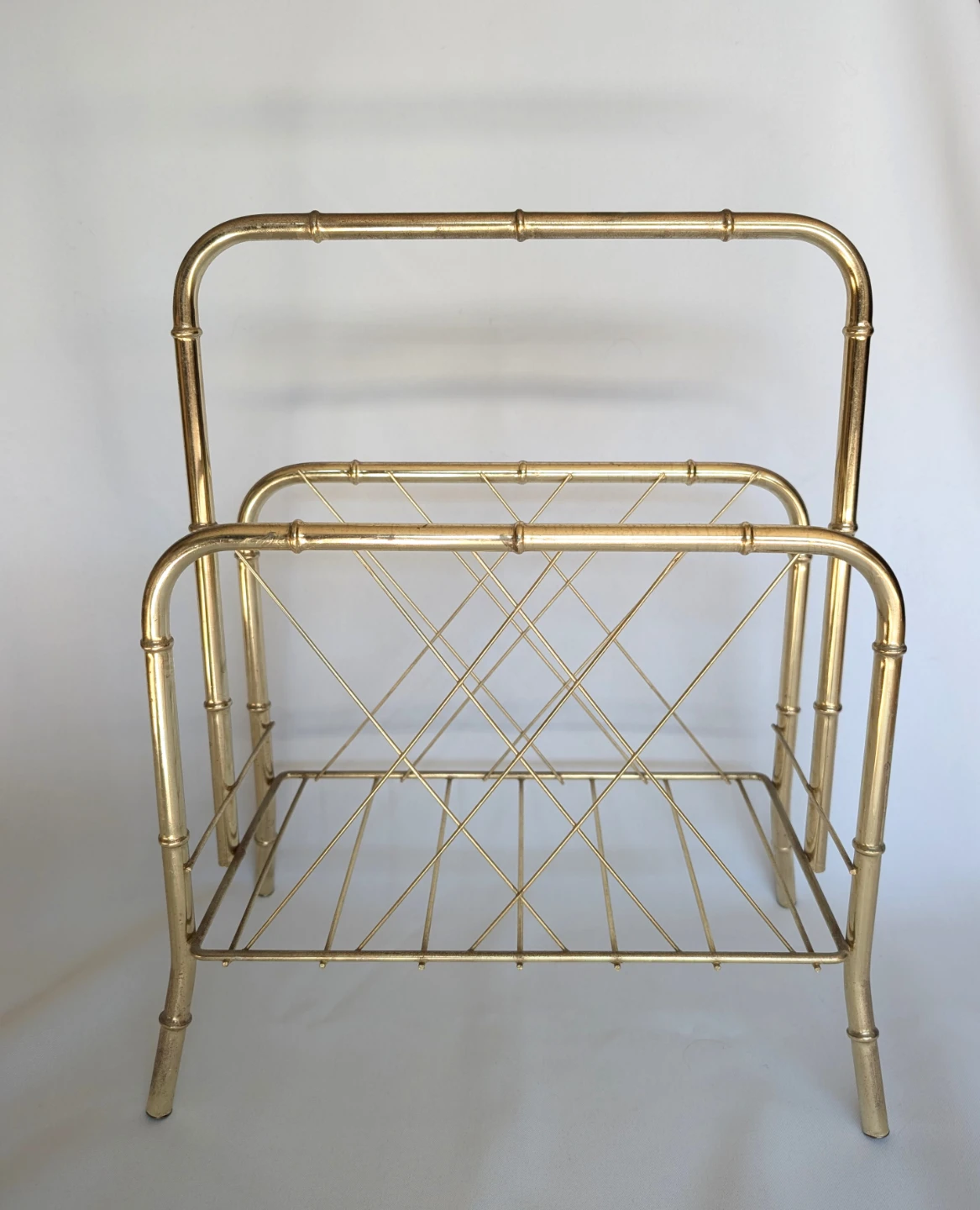Brass magazine rack vintage