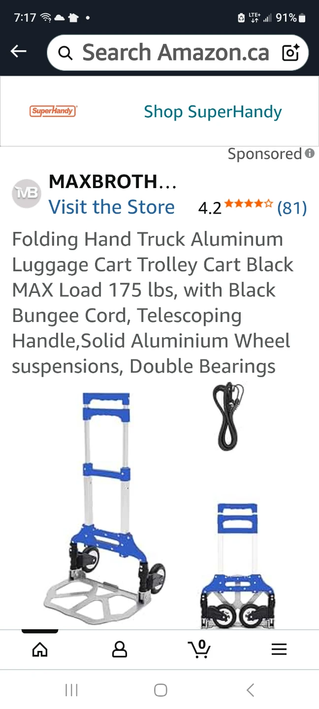 Folding Hand Truck Aluminum Luggage Cart - photo 5