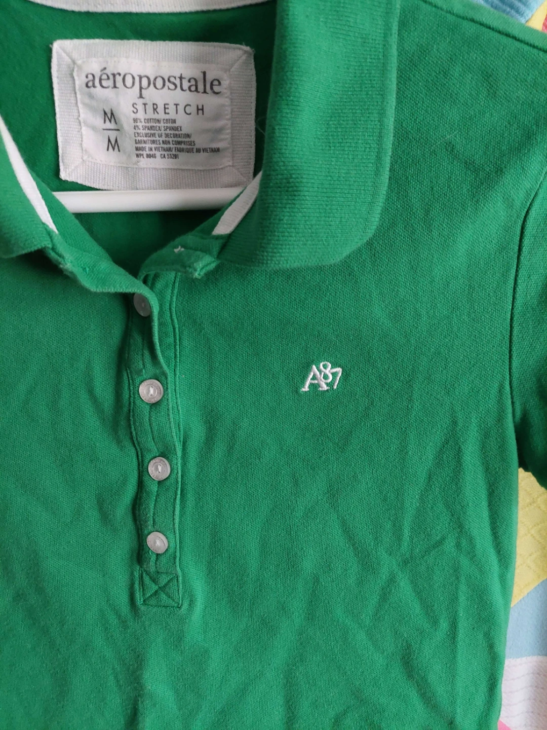 Green Aeropostale polo shirt with A87 logo - photo 3
