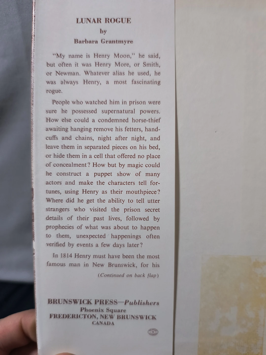 Lunar Rogue by Barbara Grantmyre - Brunswick Press 1963 - photo 3