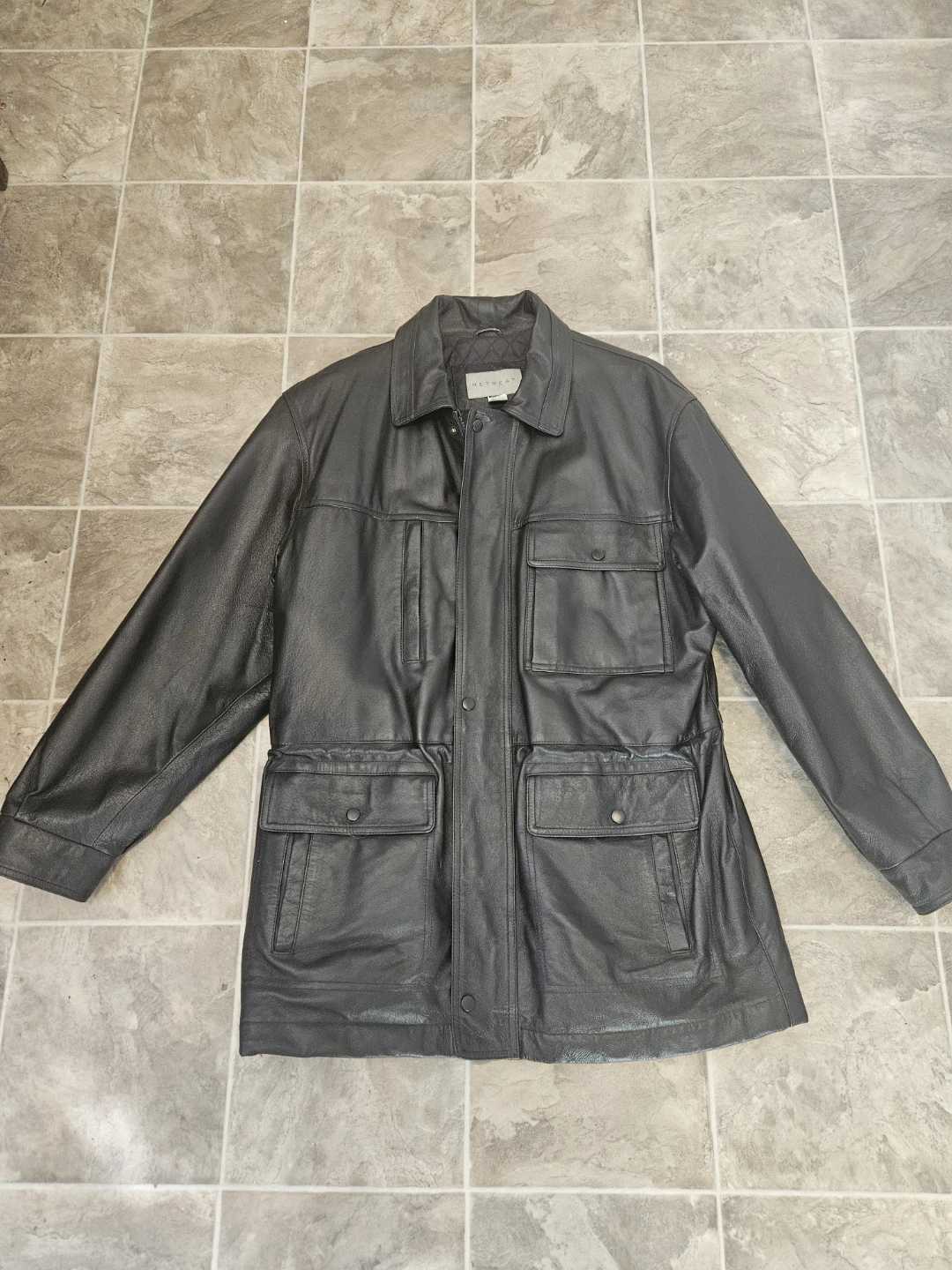 RETREAT Dark Brown Leather Jacket - Men's Medium 🥕