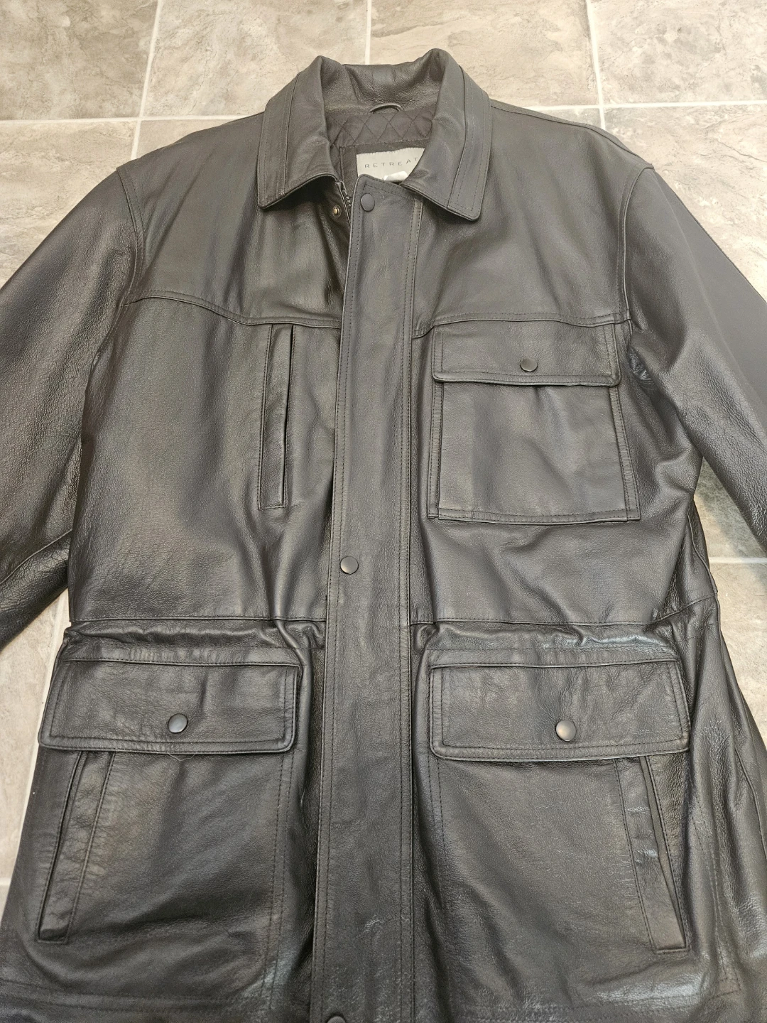 RETREAT Dark Brown Leather Jacket - Men's Medium 🥕 - photo 2