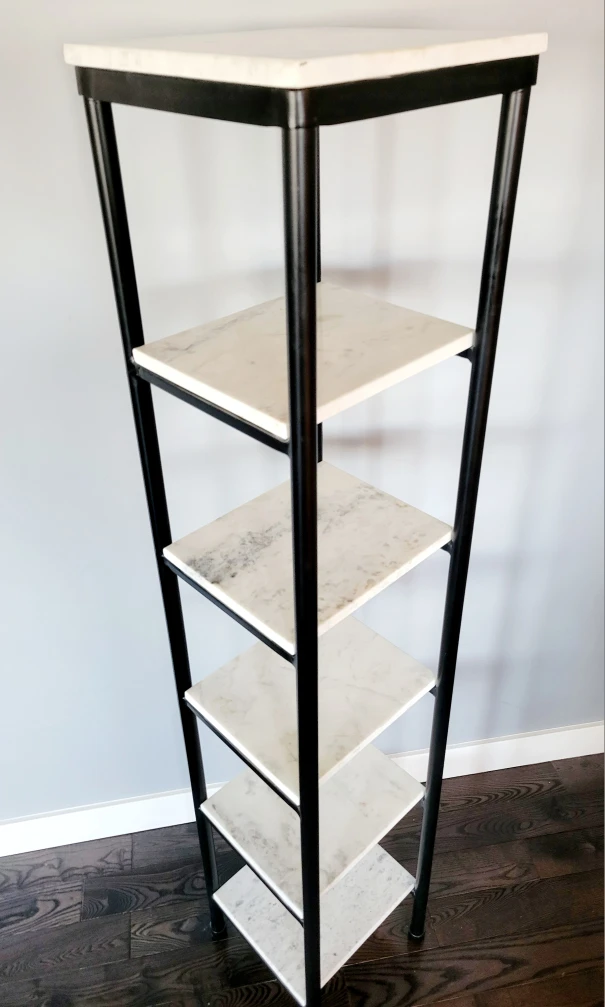 White Marble + Black heavy Metal combination shelves/Storage - photo 2