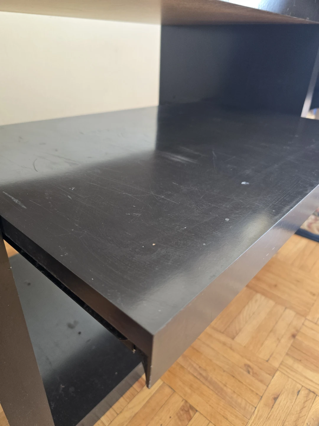 Black Two-Tier Shelf Unit - photo 3