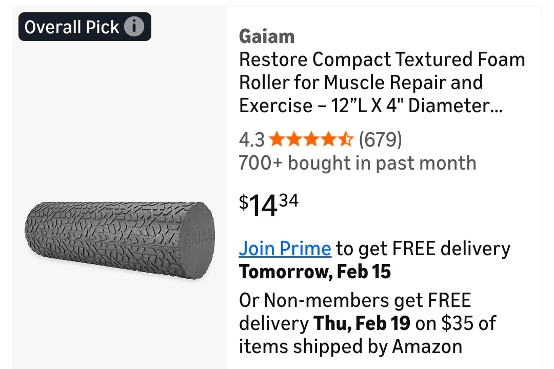 Gaiam Foam Roller for muscle repair and exercise - photo 2