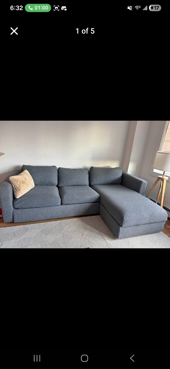 Sleeper Sectional Sofa with Pullout Bed & Storage