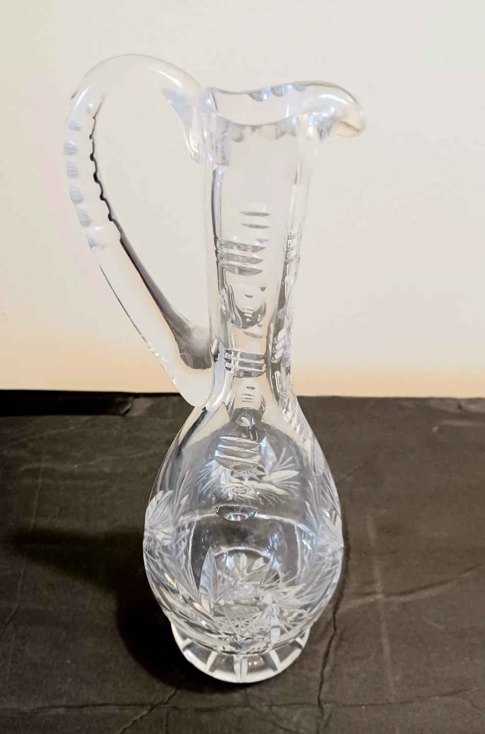 Pinwheel Mid Century Belgian Brilliant Cut Crystal Pitcher - photo 3