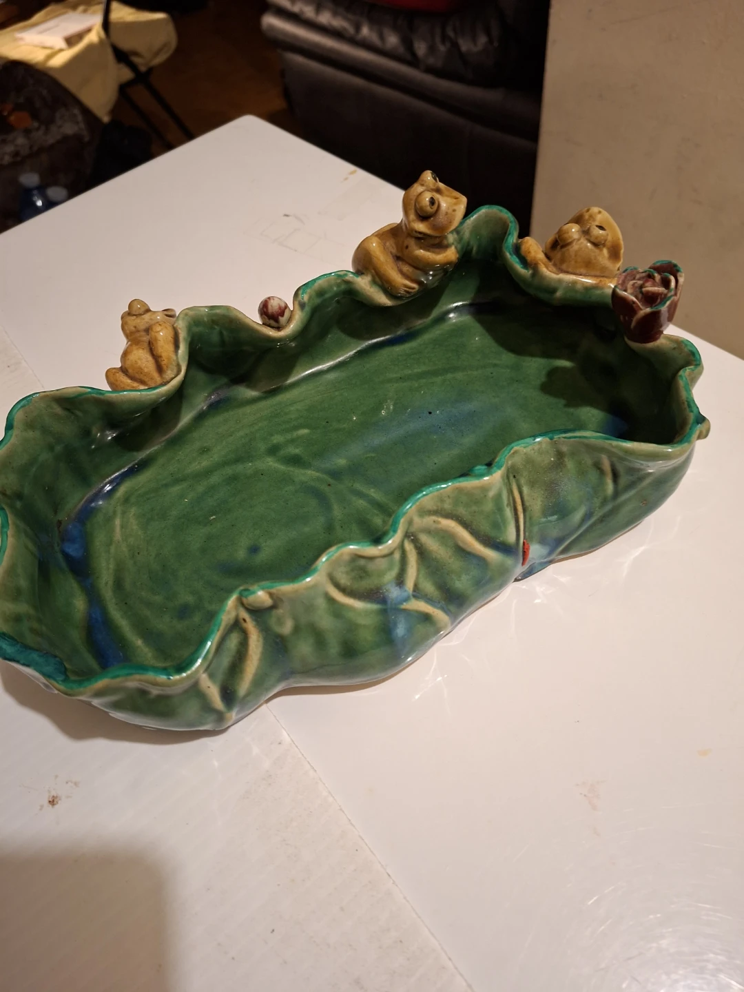 ❤️Ceramic Frog and Rose Decorative Bowl - photo 4