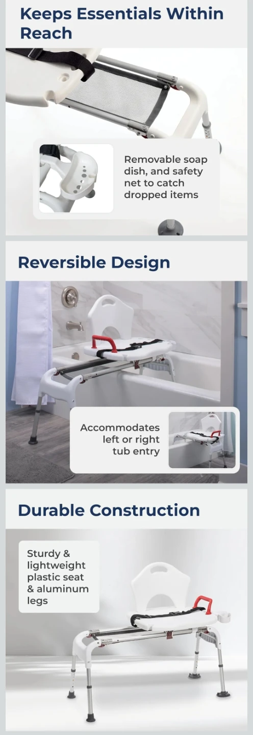 Drive Medical -Sliding Bathtub Transfer Bench Shower Chair - photo 5