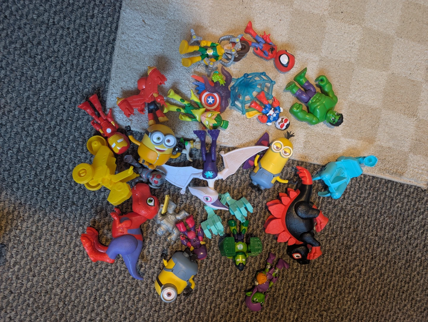 Assorted Toys: Fisher-Price, trucks, superheroes