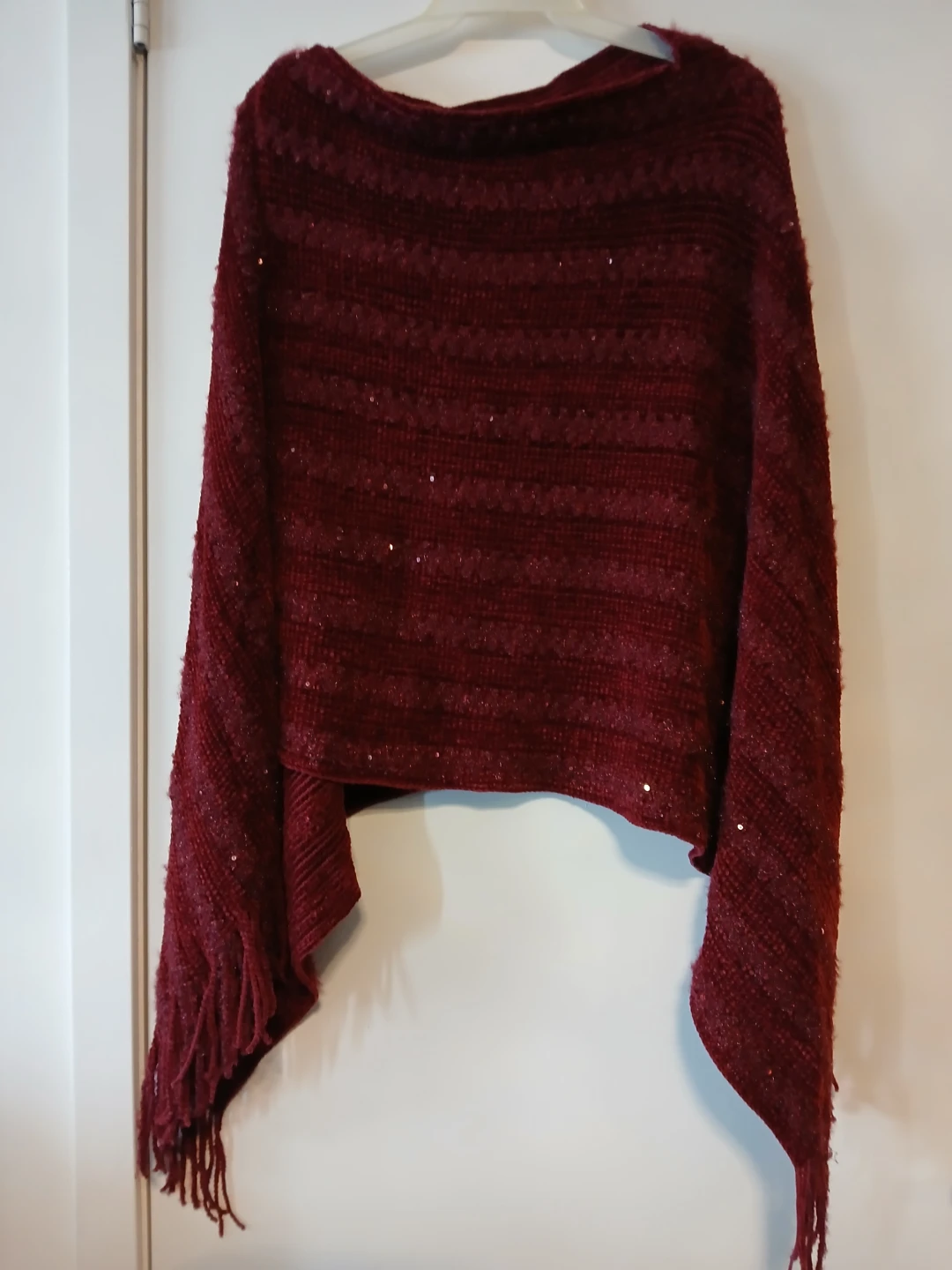 New. Burgundy Poncho w/Sequins & Costa Blanca Cardigan. $8 EACH. - photo 4