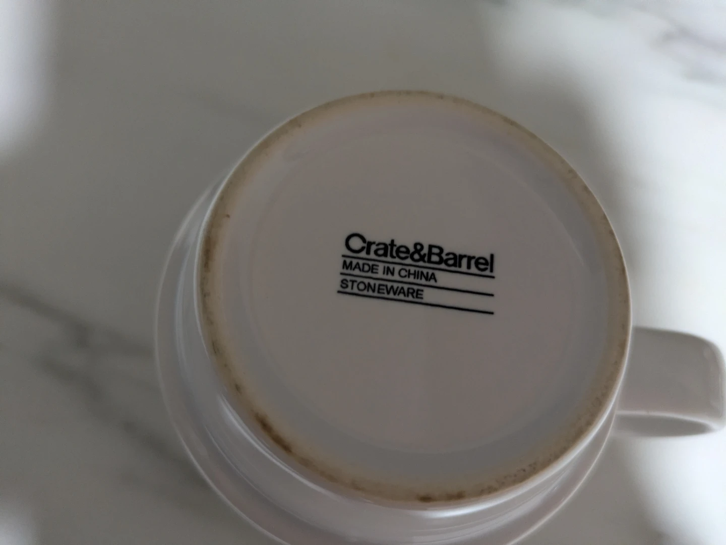 Crate & Barrel Stoneware Mugs Set of 6 White with Red Interior - photo 4