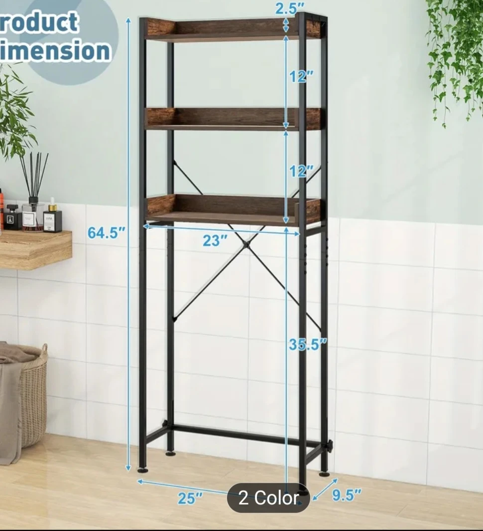 Brand bew in box - Grey  Only  Bathroom Shelf Unit Over Toilet - photo 2