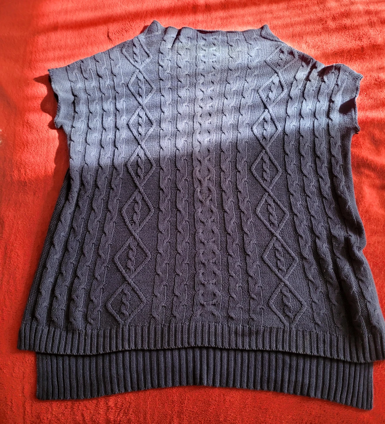 Guess Cable Knit Sweater Vest XS/S Navy Blue🥕