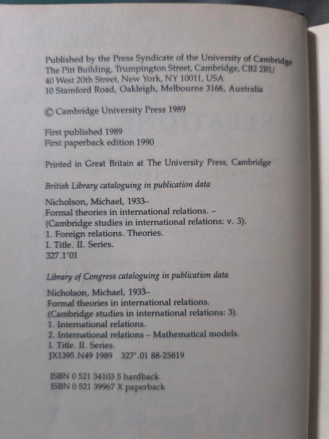 Formal Theories in International Relations 1989. - photo 3