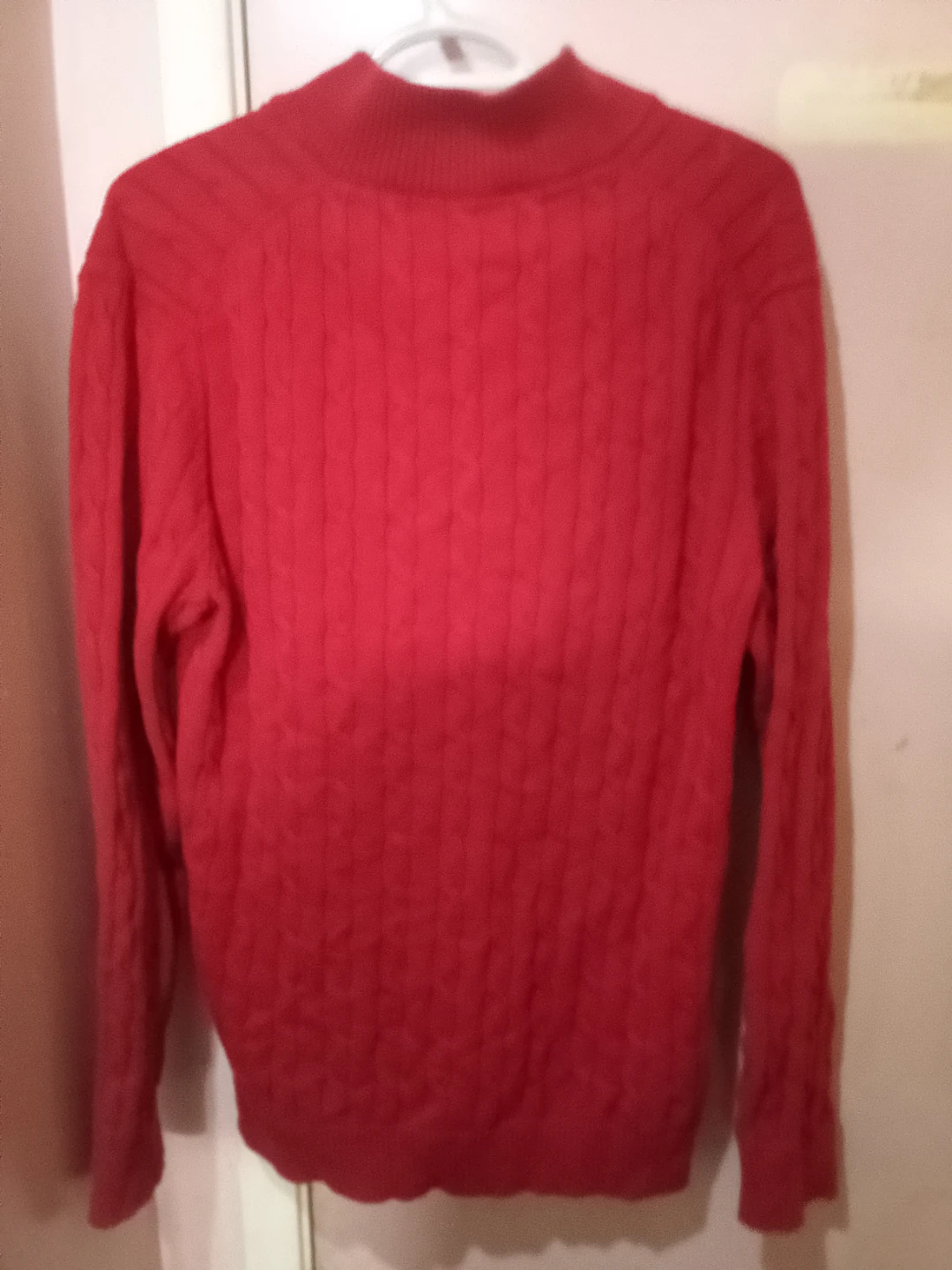 Club Room Men's Red Cable Knit 1/4 Zip Sweater - Medium - photo 3