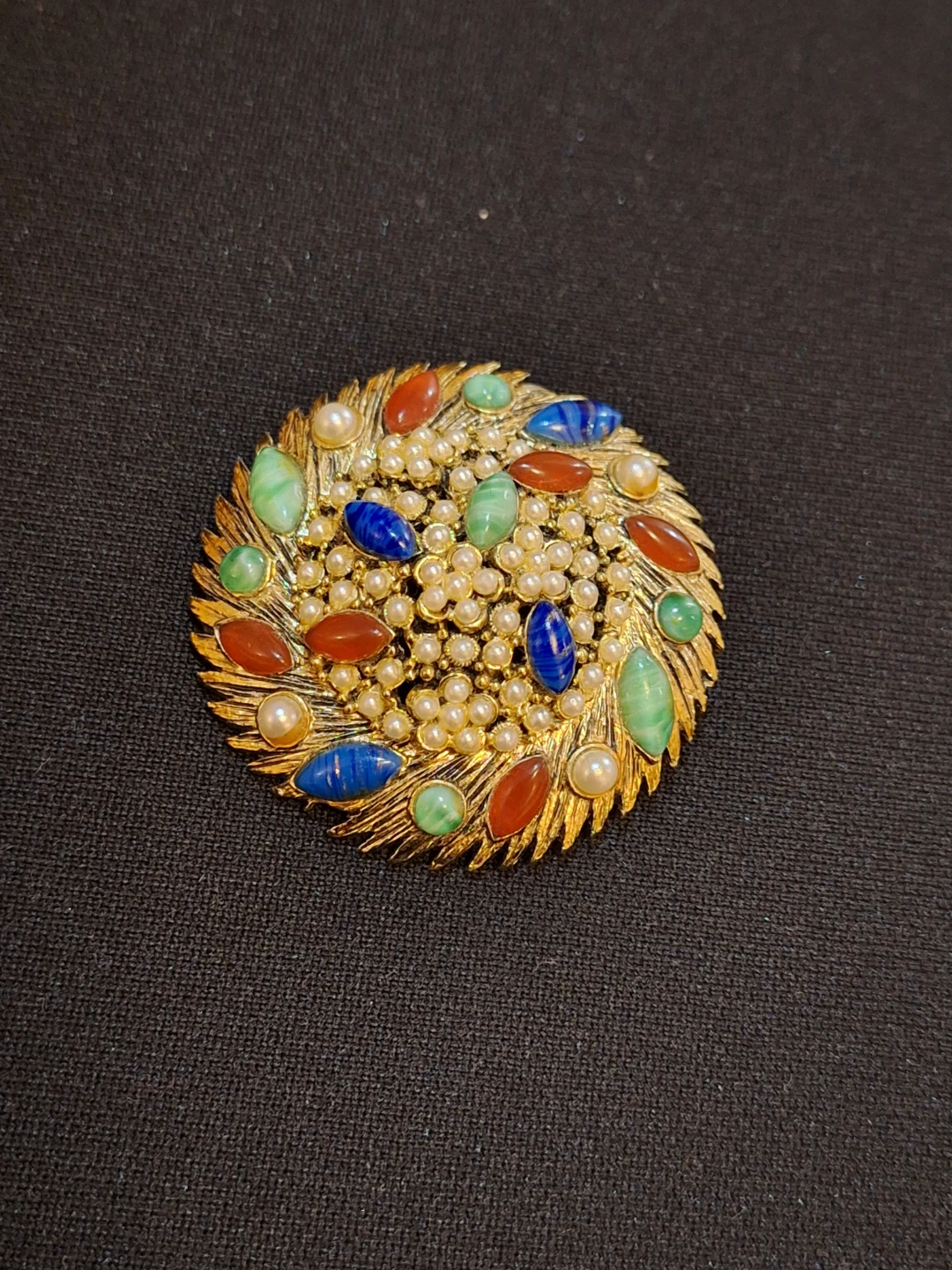 Vintage Brooch with Gem Stones.