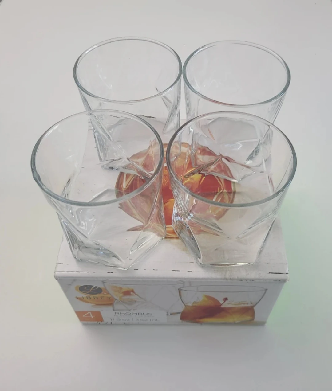 4 Libbey Rhombus Tumbler Glasses - 352ml - photo 3