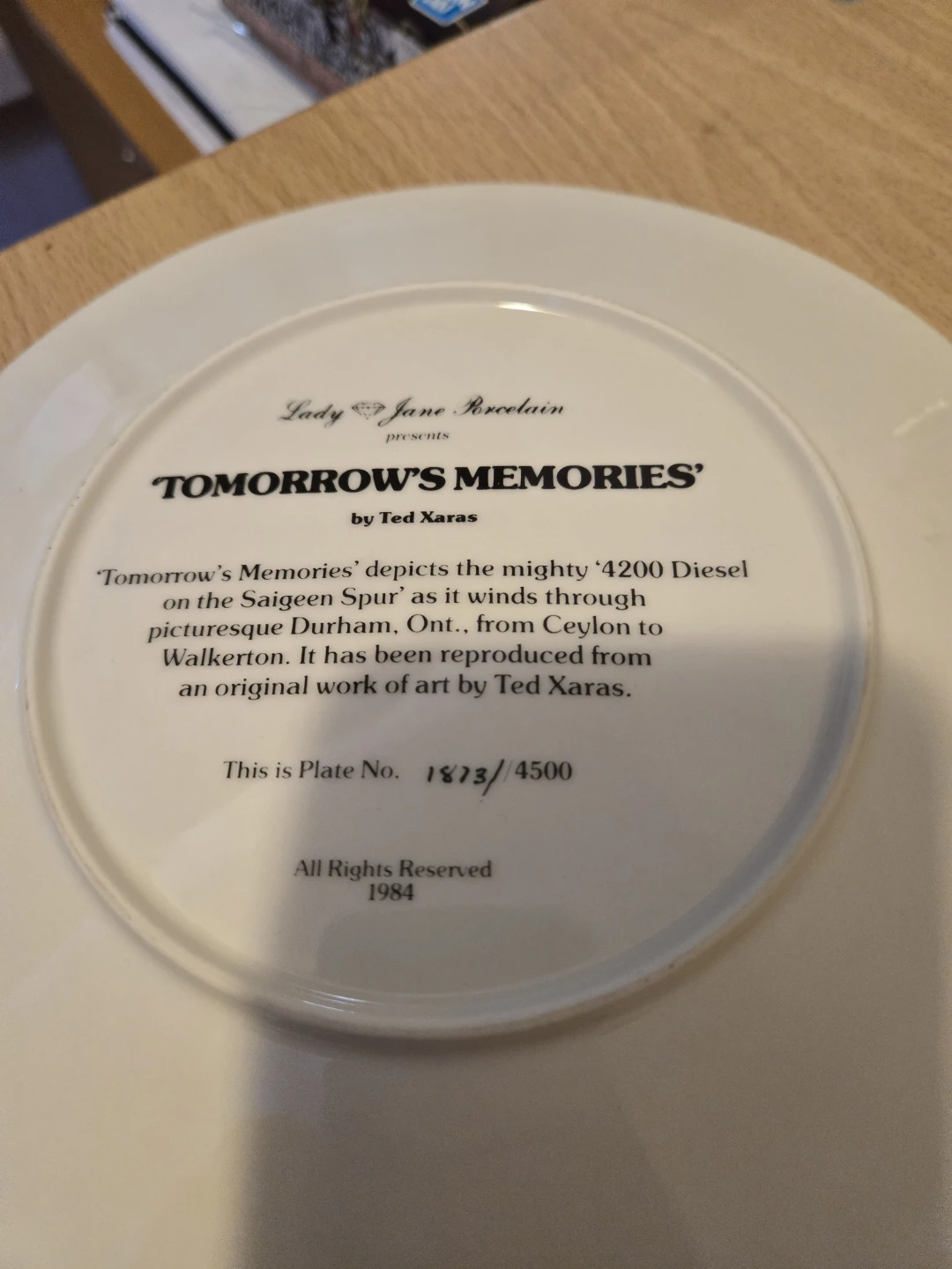Porcelain "Tomorrow's Memories" Collector Plate by Ted Xaras - photo 2