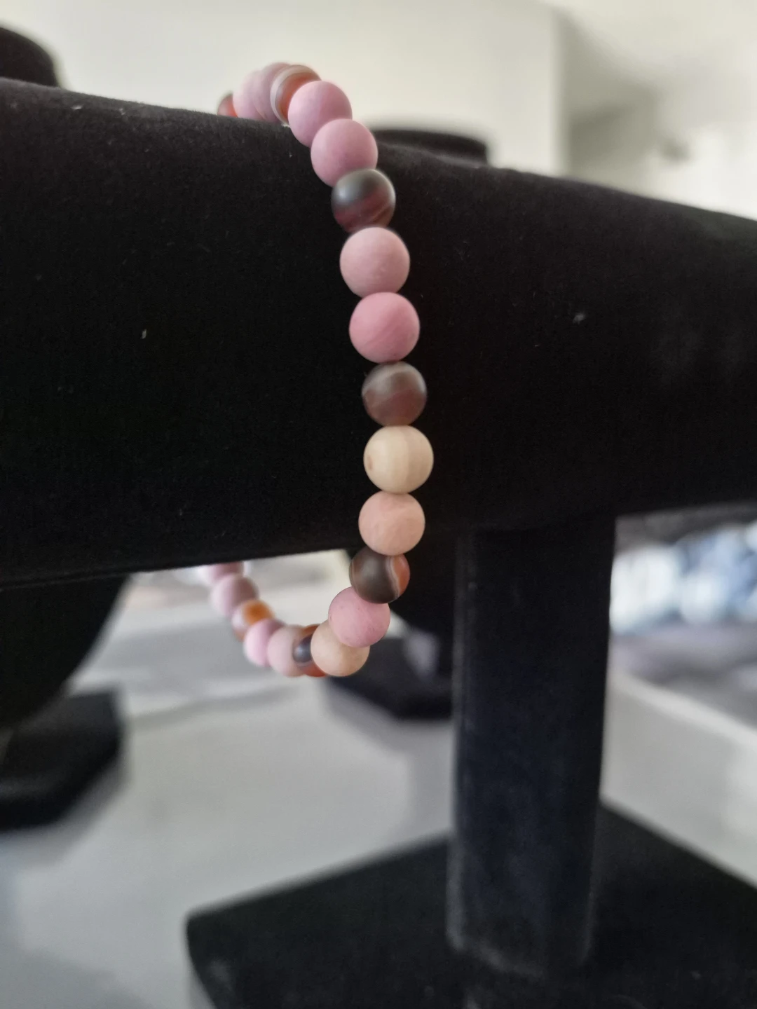 Rhodonite Matte 6mm Beaded Bracelet - photo 2