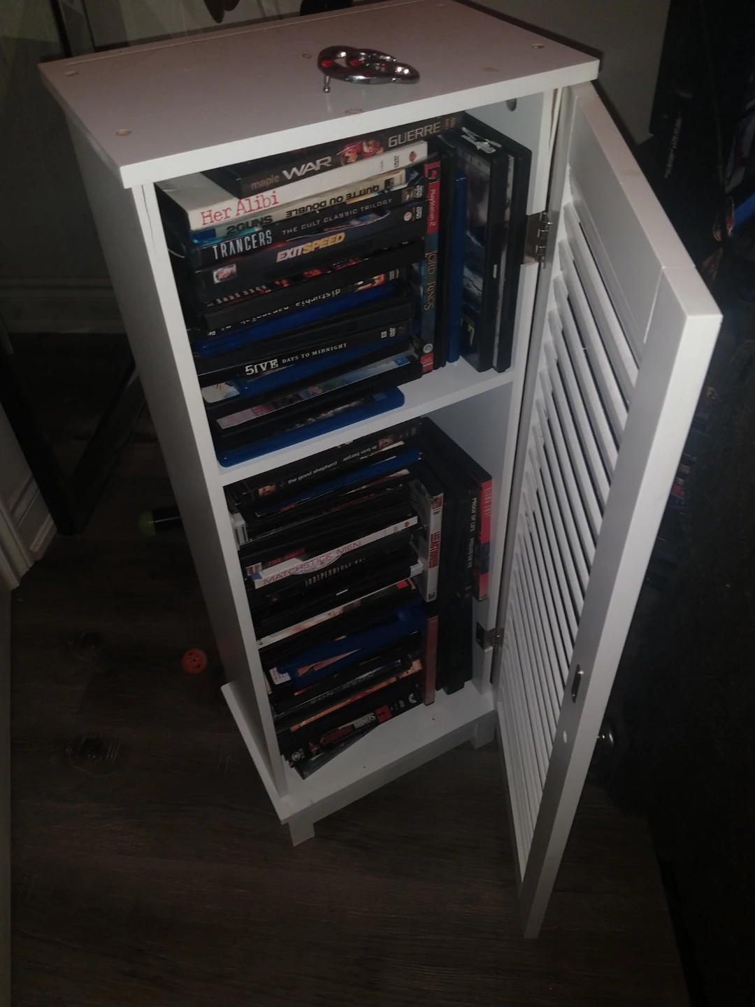White Storage Cabinet with Doors